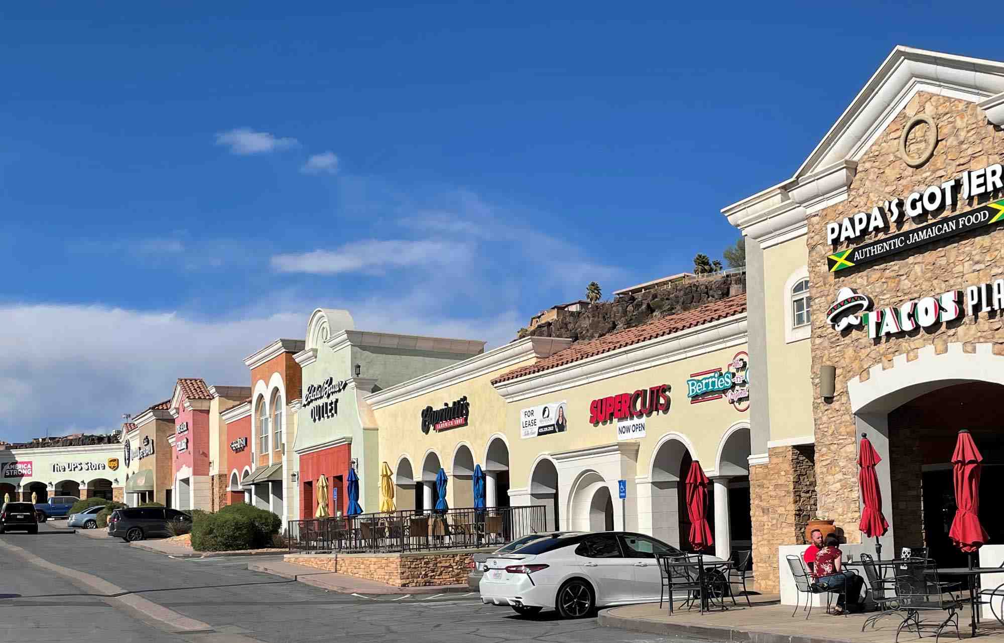 Wide View of the Zions Strip mall in St George Utah