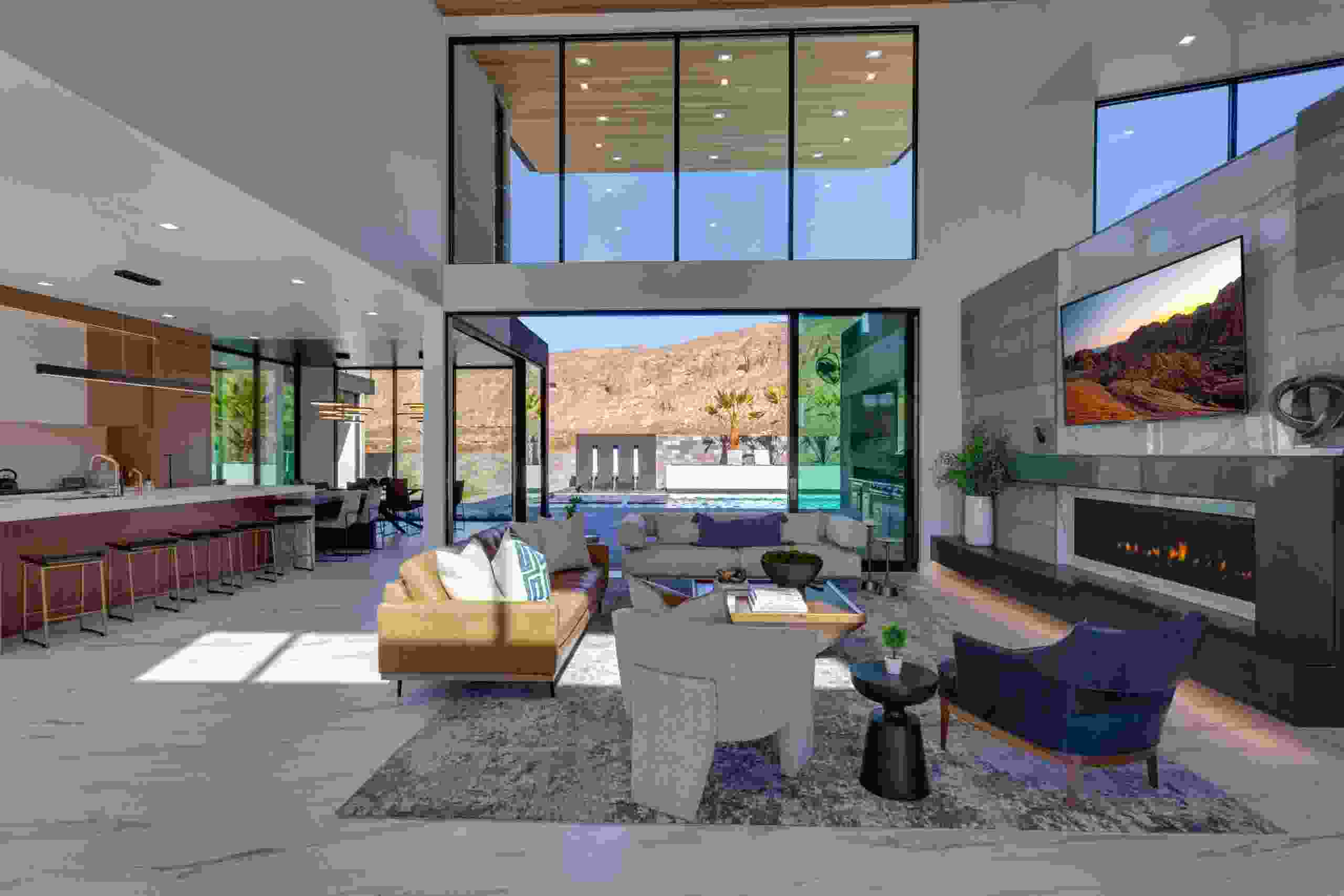 View of the living room in a copper rock home located near st george utah