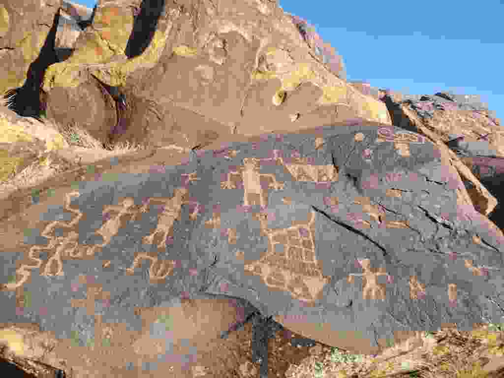 petroglyphs on the Anasazi Valley Trail located near St George Utah