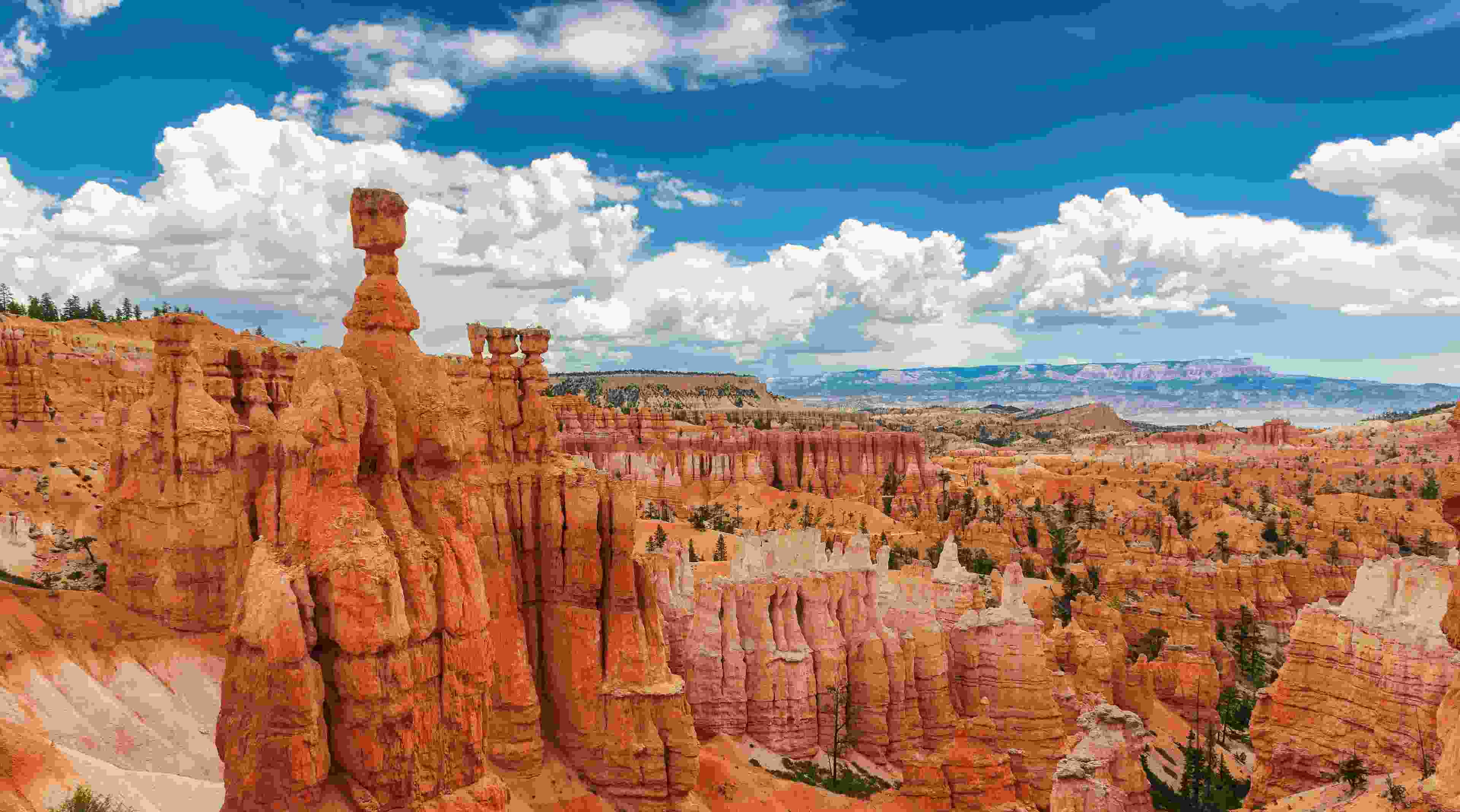 Wide Angle Aerial view Bryce Canyon near St George Utah