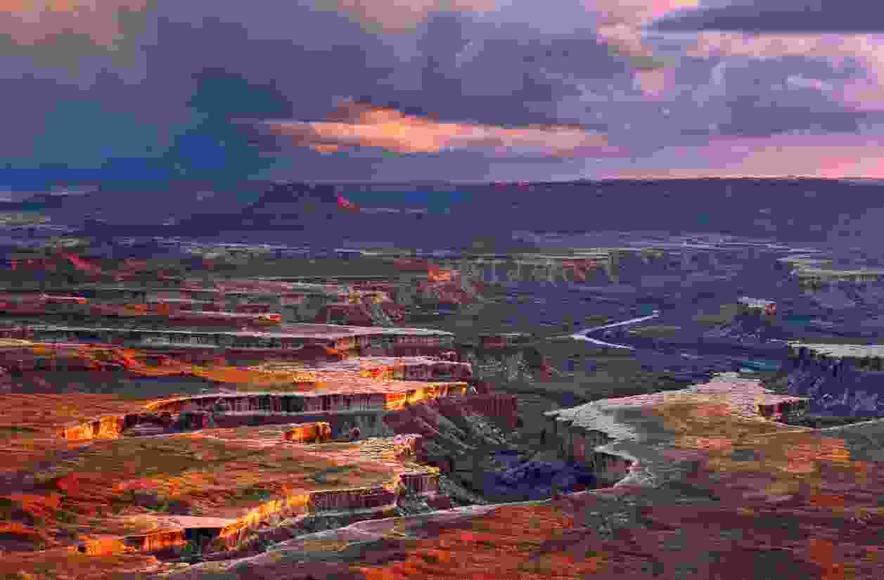 Wide Angle Aerial view Canyonlands national park near St George Utah