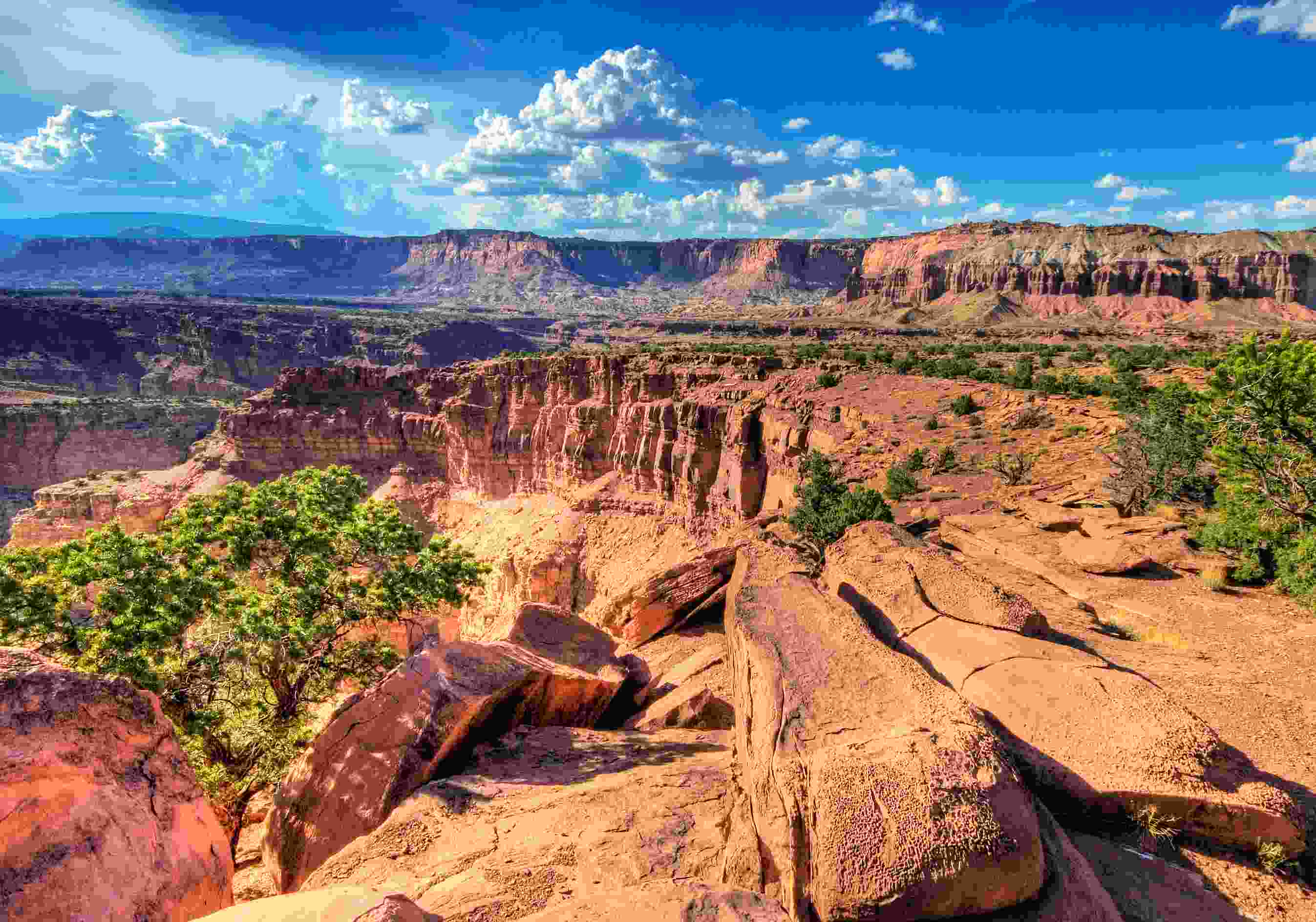 Wide Angle Aerial view Capitol Reef national park near St George Utah