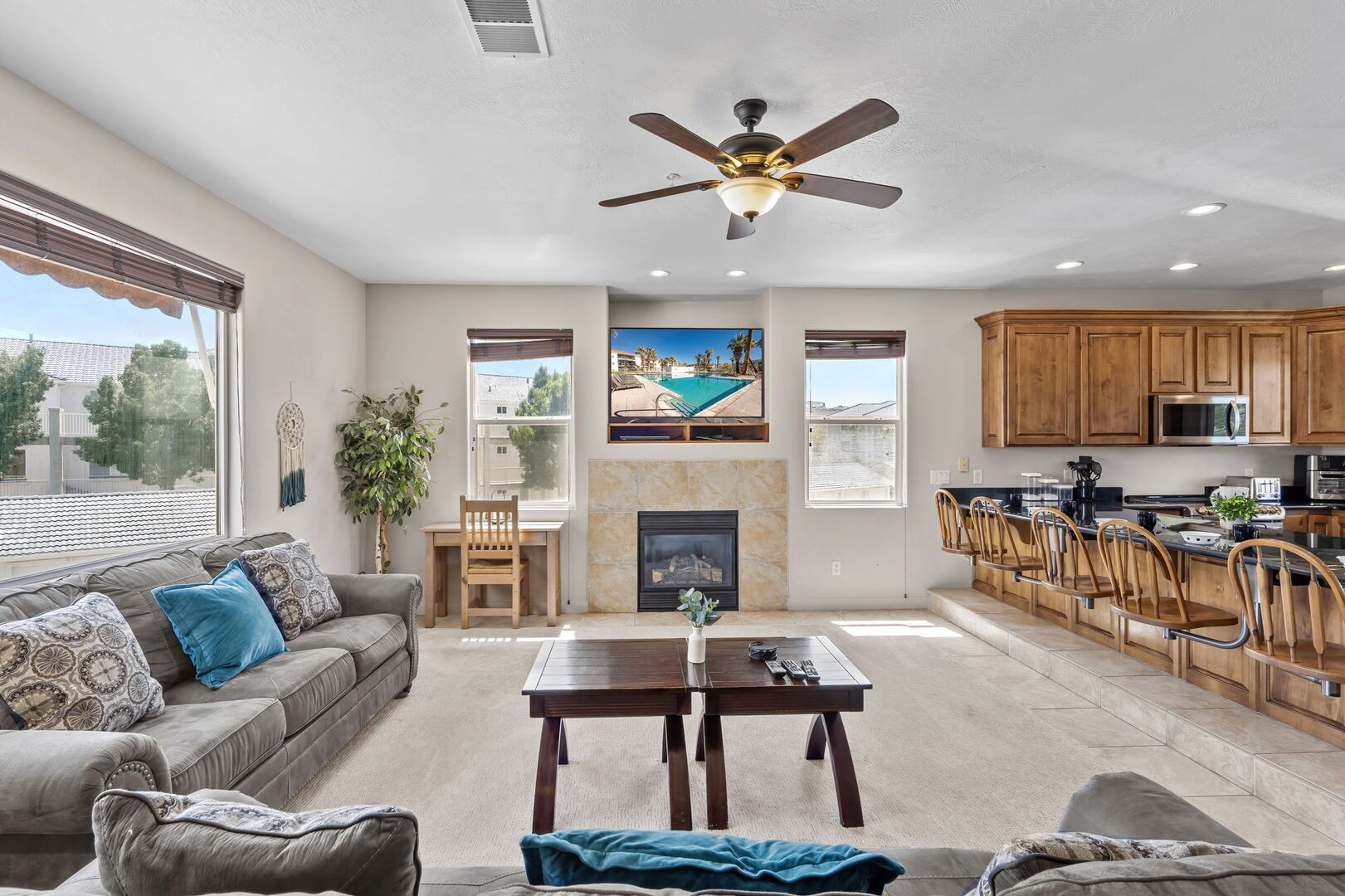 Living Room and kitchen.