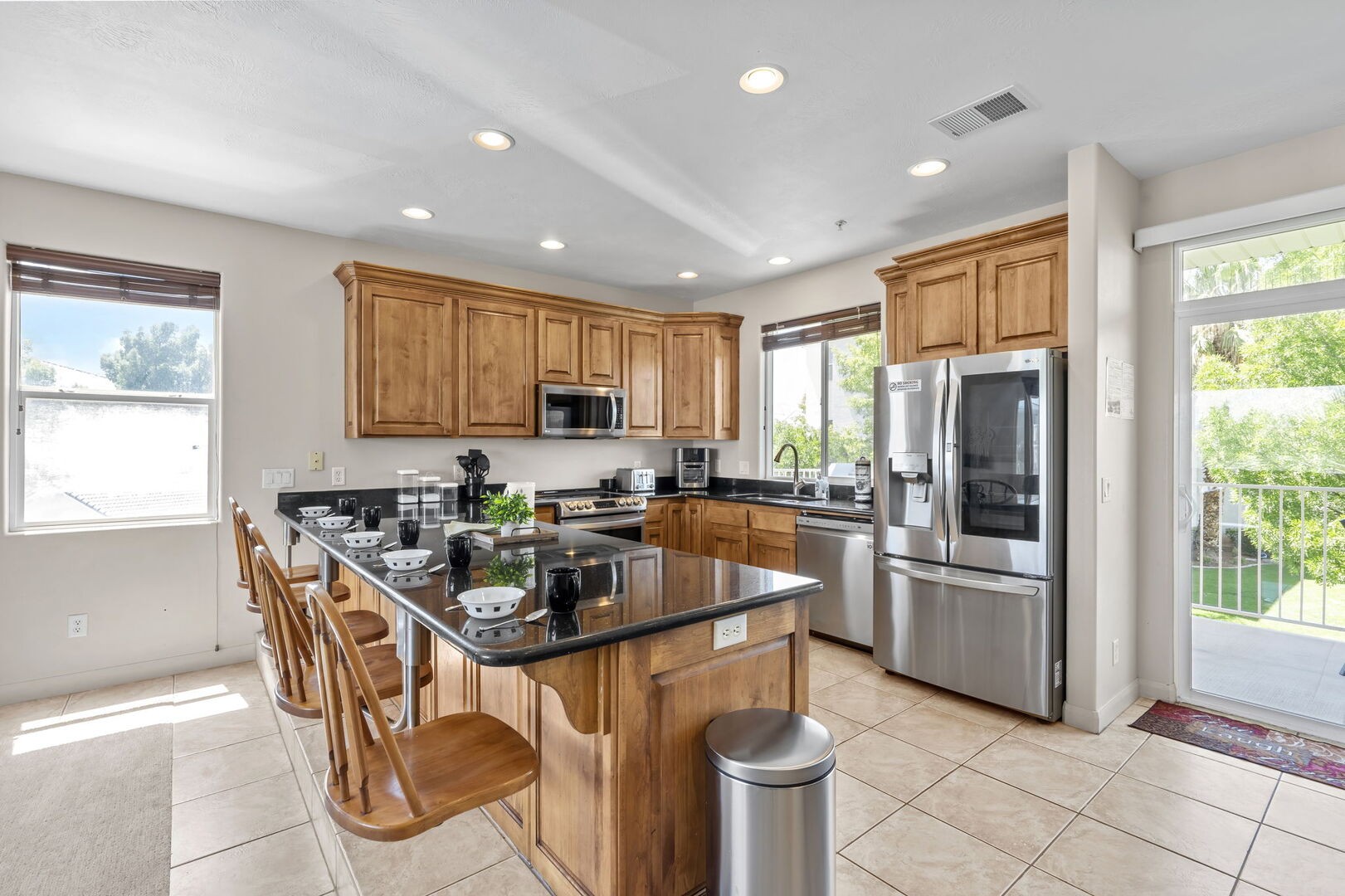 Kitchen with all-new appliances (@2022) including an Air Fryer.